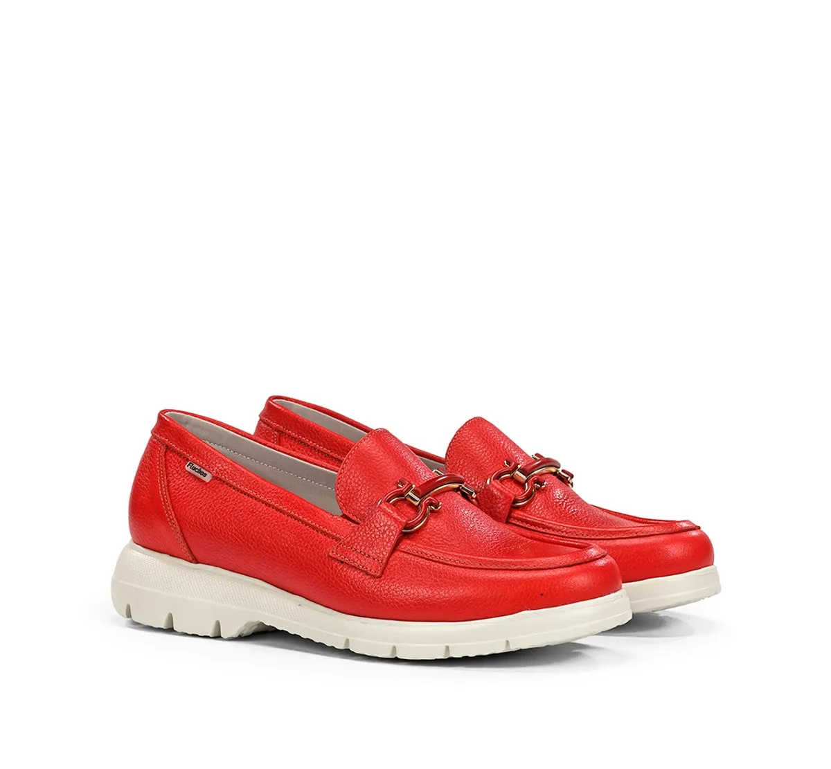 Fluchos Gladis F1936 mocassini donna rosso pelle