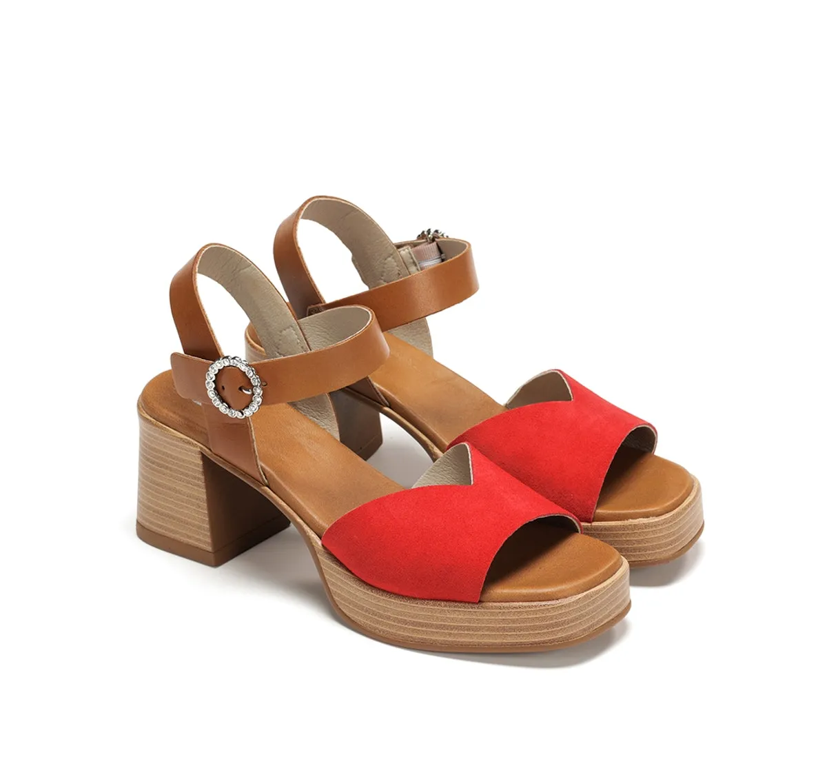 Fluchos Diamond D9283 sandali donna rossi tacco