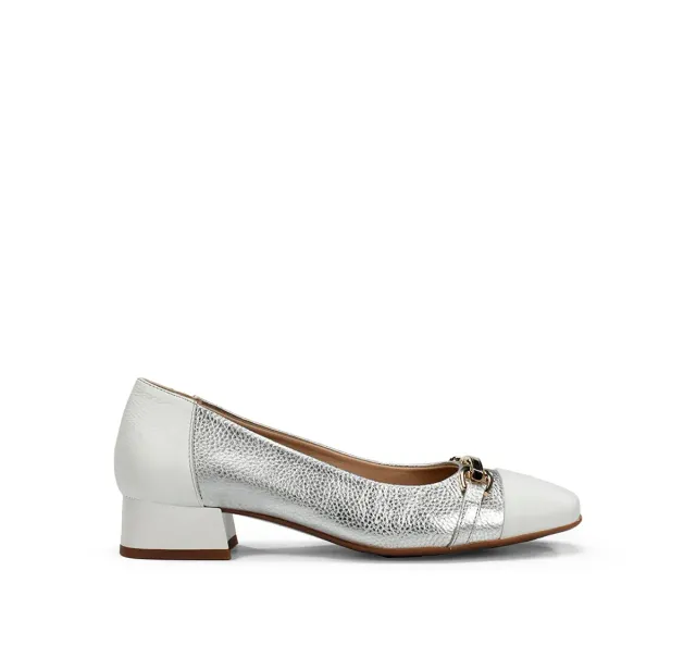 Fluchos Gia D9304 mocassini argento donna tacco