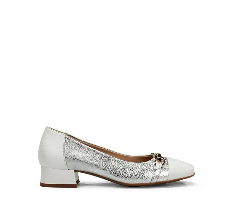 Fluchos Gia D9304 mocassini argento donna tacco