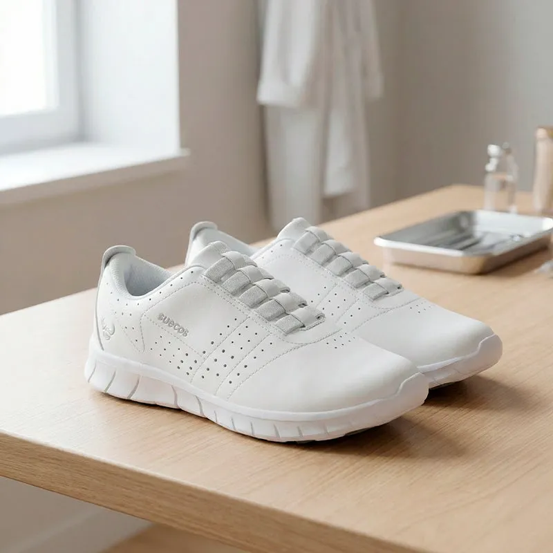 Suecos Erik scarpe da lavoro bianche con lacci