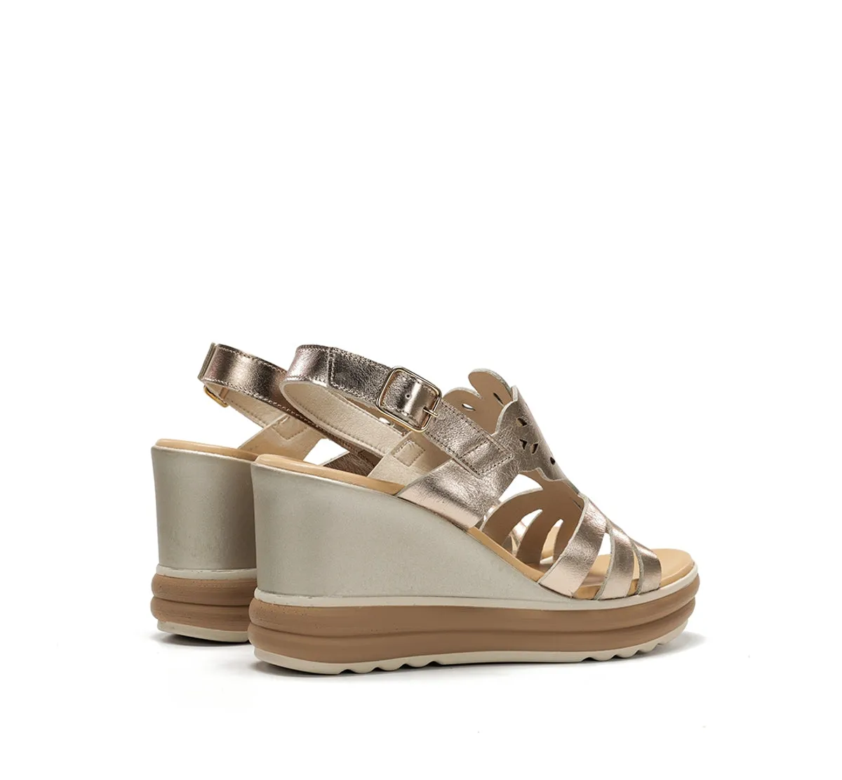 Dorking Diane D9697 sandali zeppa donna oro fibbia