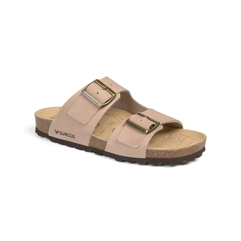 Suecos Bris sandali donna latte suola piatta