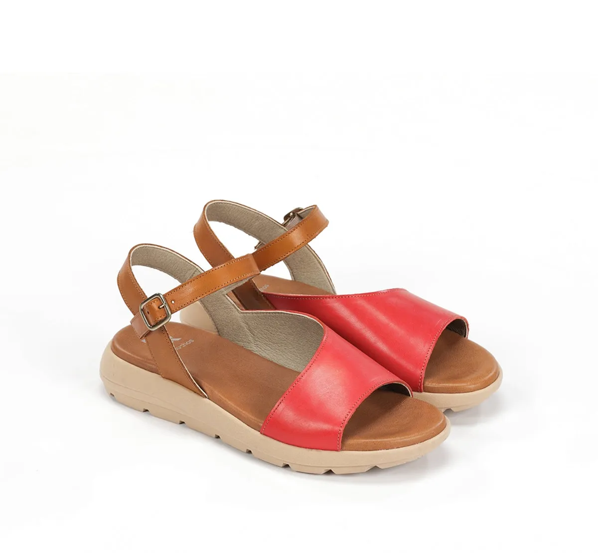 Dorking Gandia D9463 sandali donna rosso fibbia