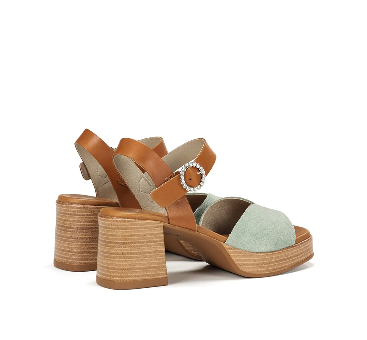 Fluchos Diamond D9283 Sandalo Verde Tacco Largo