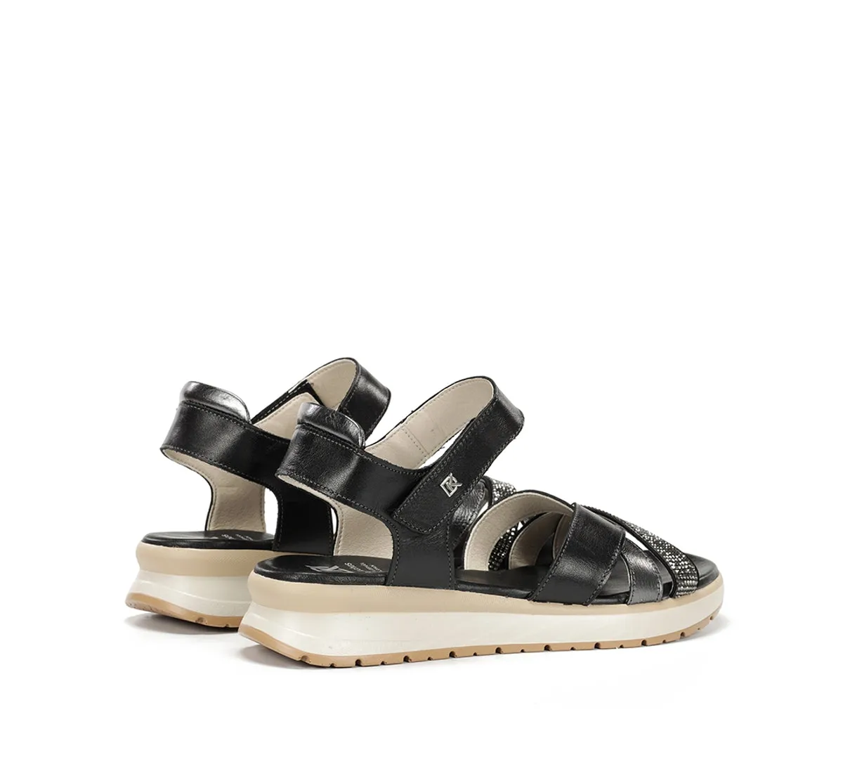 Fluchos Ter D9728 sandali donna neri sportivi
