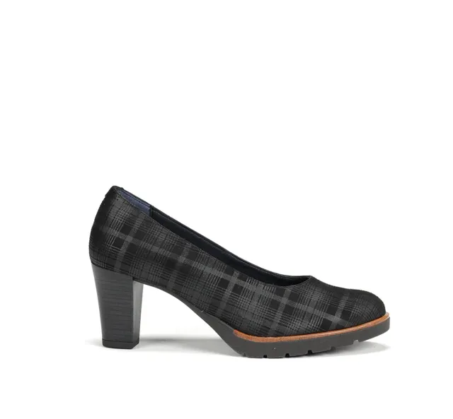 Fluchos Opium D7976 decollete donna nero tacco quadrato