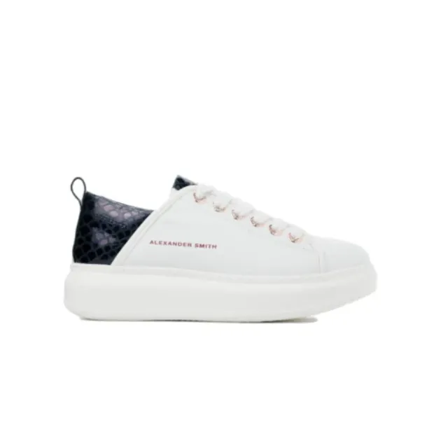 Alexander Smith Wembley White Black sneakers donna pelle pitone