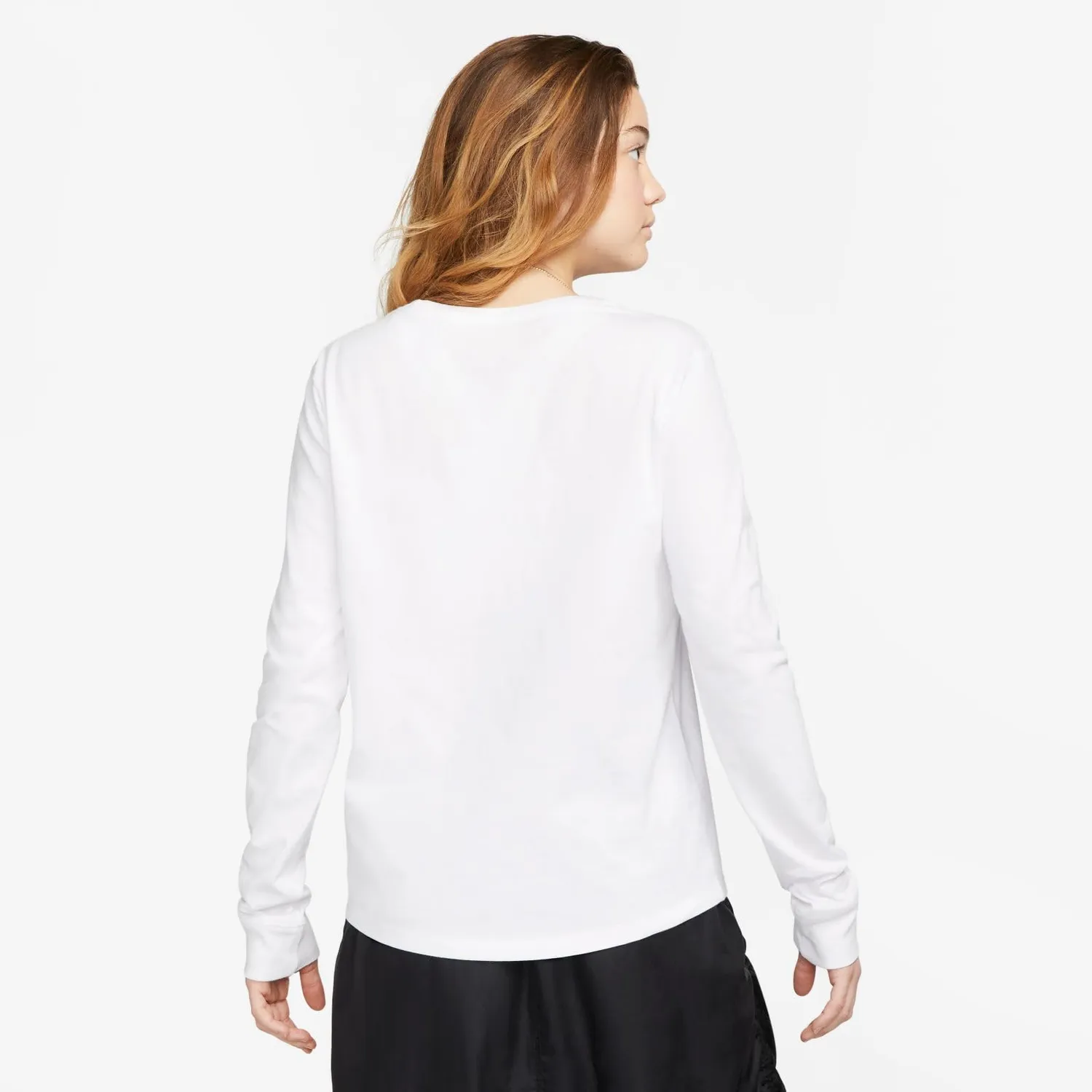 Nike NSW Tee Essntl LS ICN Ftra maglia donna bianco