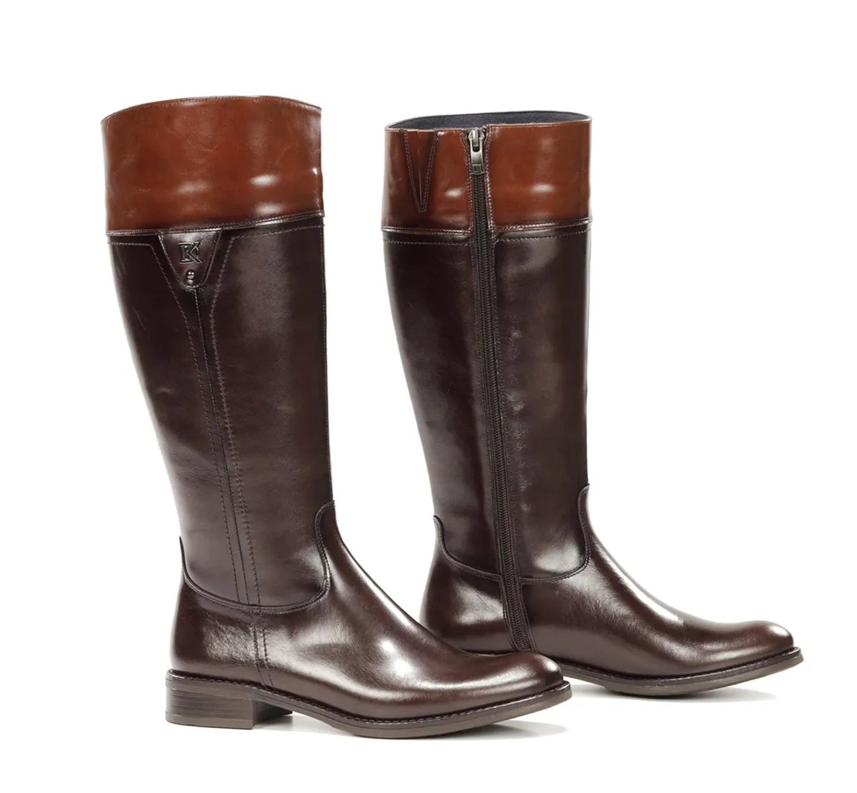 Fluchos Tierra D9827 stivali marrone donna tacco basso