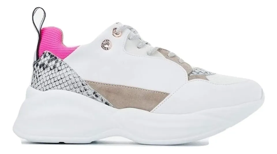 Alexander Smith London Eye sneakers donna white fluo pink plateau