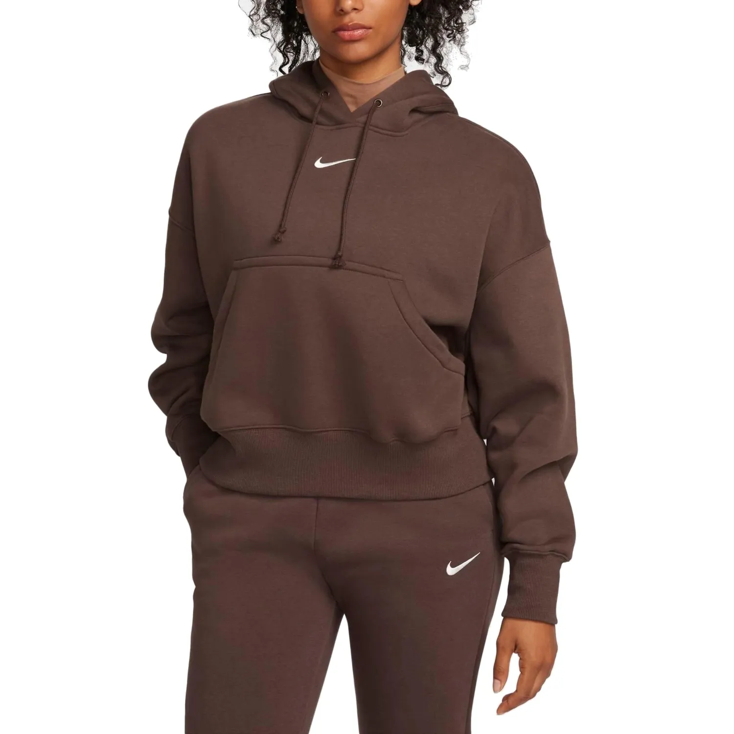 Nike Phoenix Fleece felpa cappuccio donna L nera