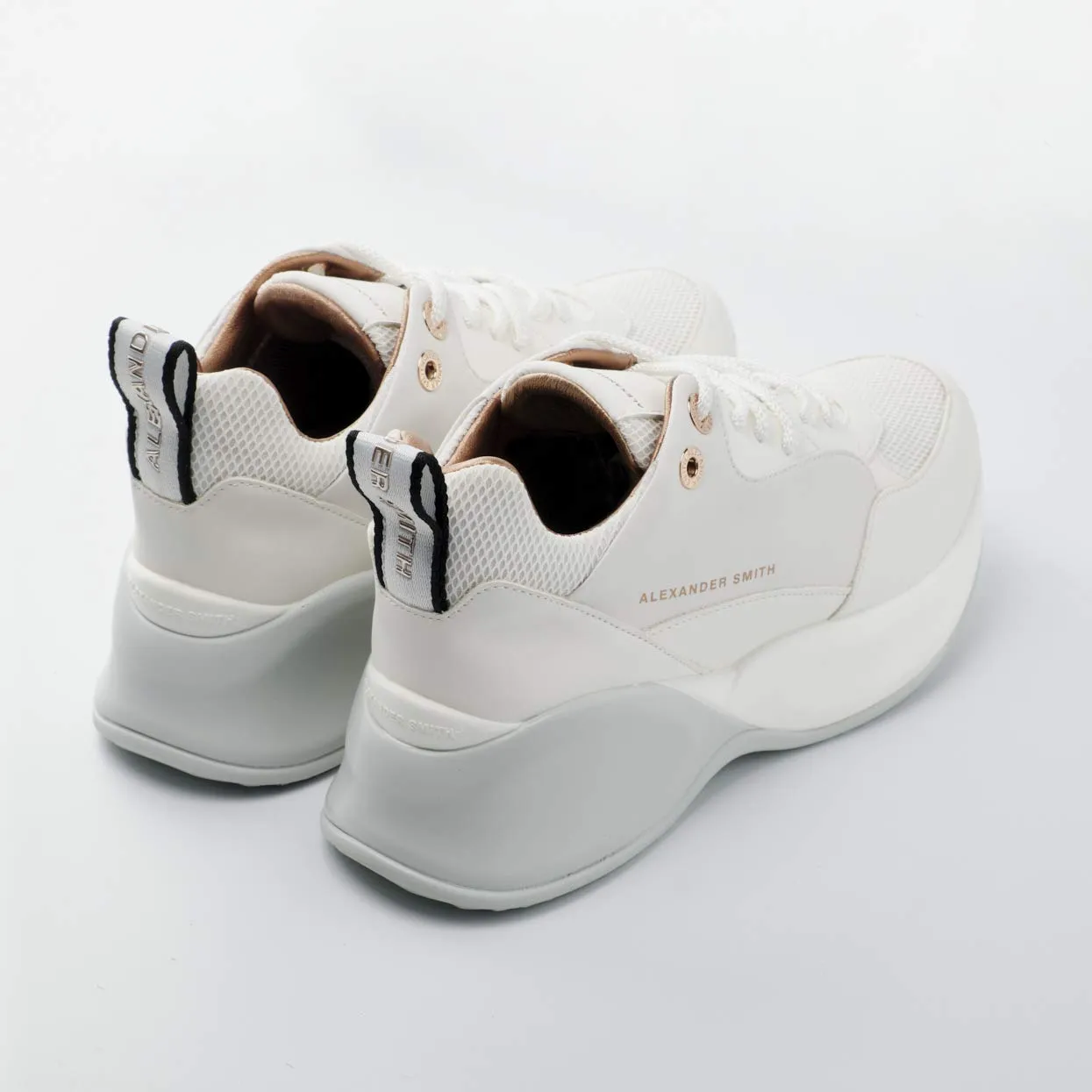 Alexander Smith London Eye White Pink sneakers donna pelle