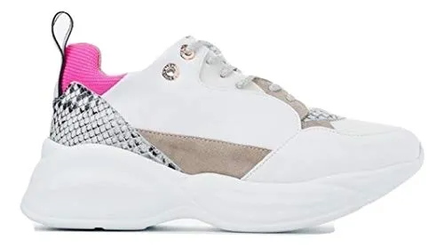 Alexander Smith London Eye sneakers donna white fluo pink plateau