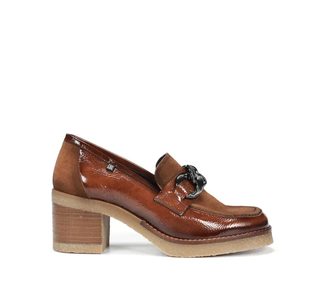 Fluchos Oprah D9193 mocassini donna marrone tacco