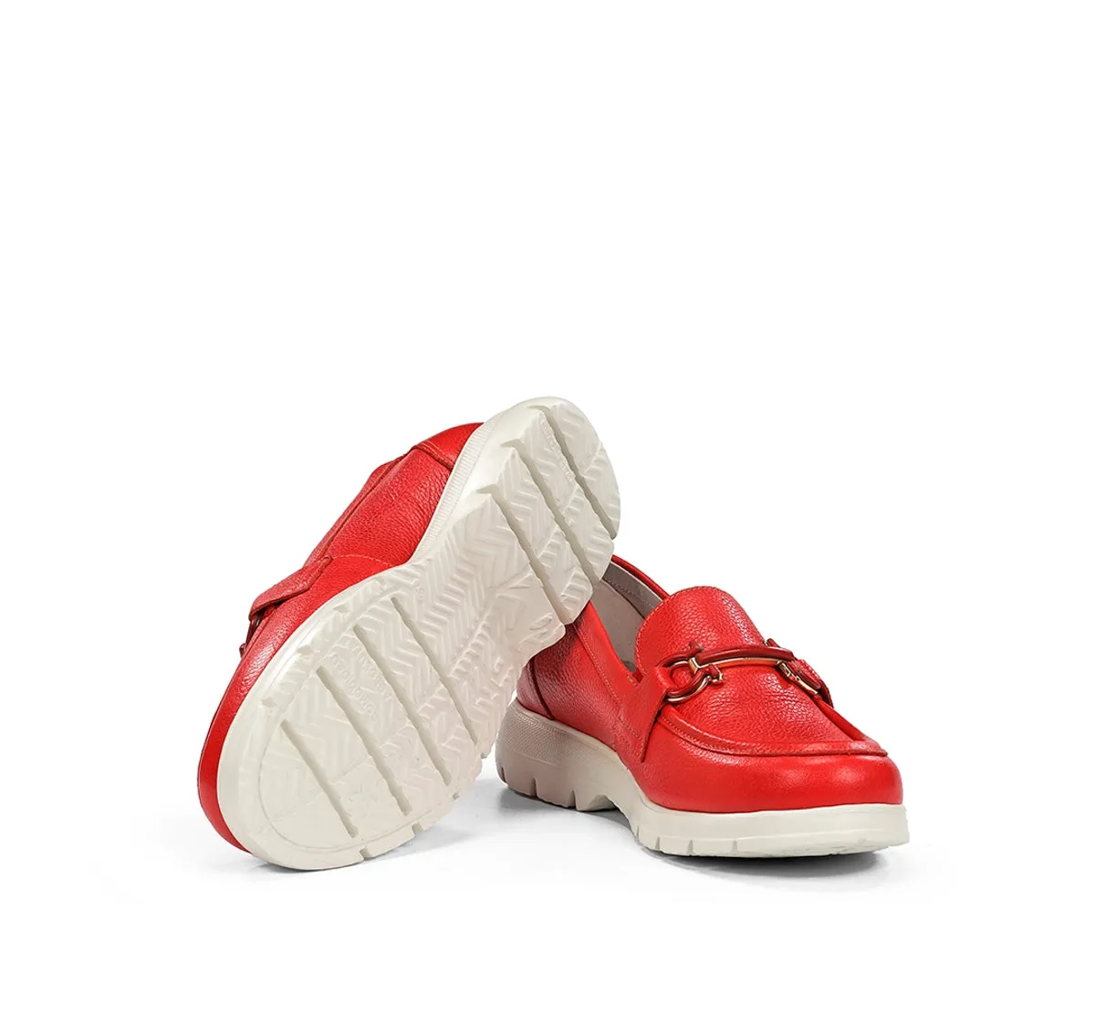 Fluchos Gladis F1936 mocassini donna rosso pelle