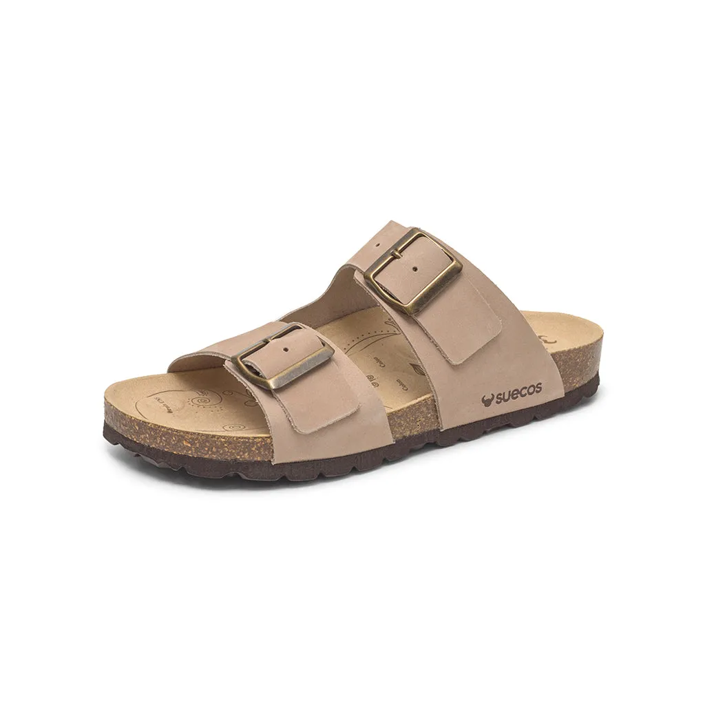 Suecos Bris sandali donna latte suola piatta