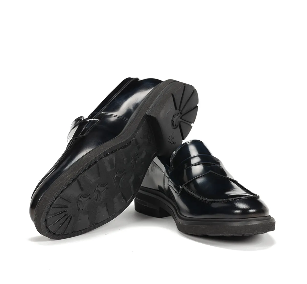 Fluchos Belgas F0633 mocassini uomo blu pelle