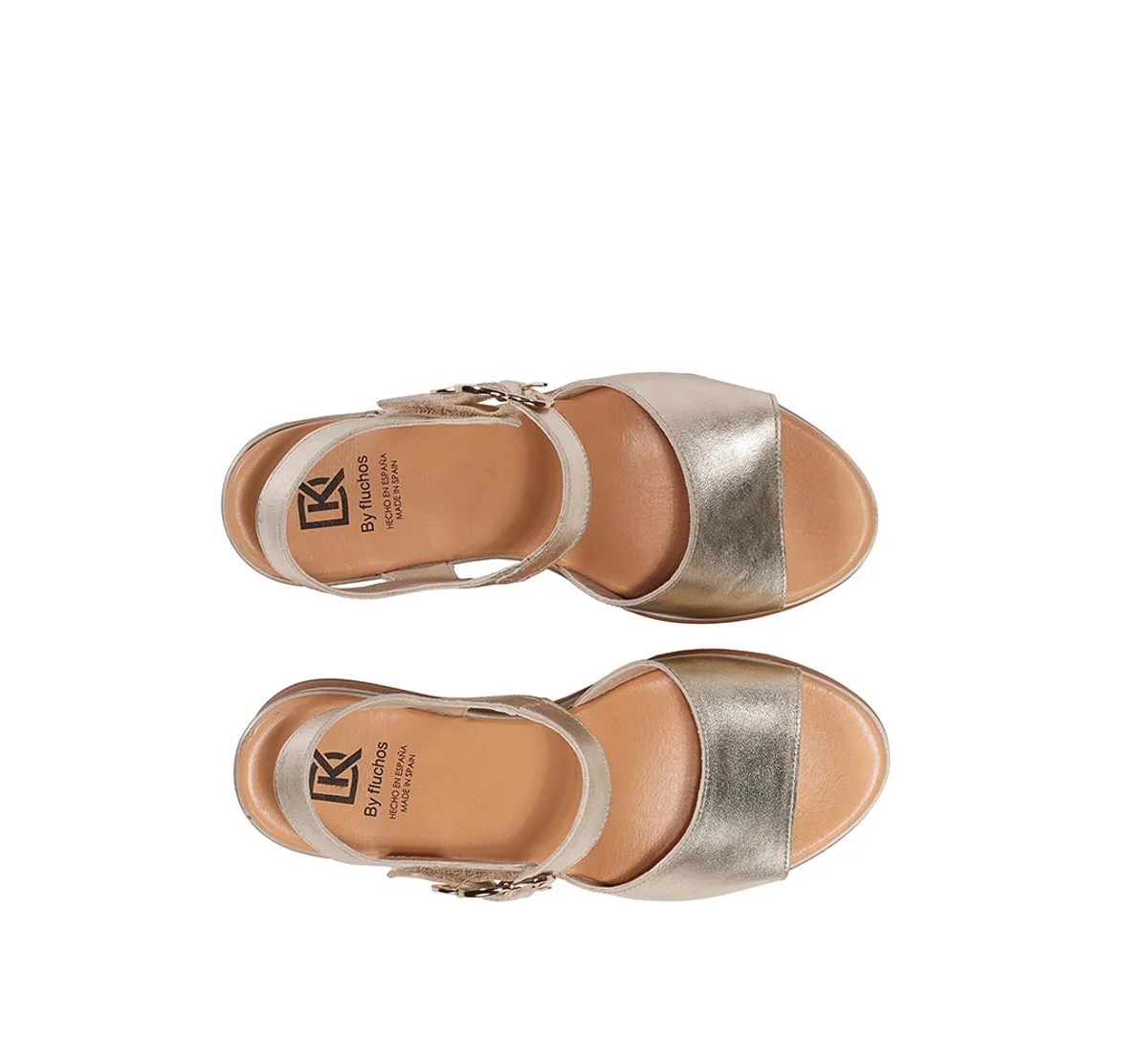 Fluchos Diane D9696 sandali donna zeppa dorati