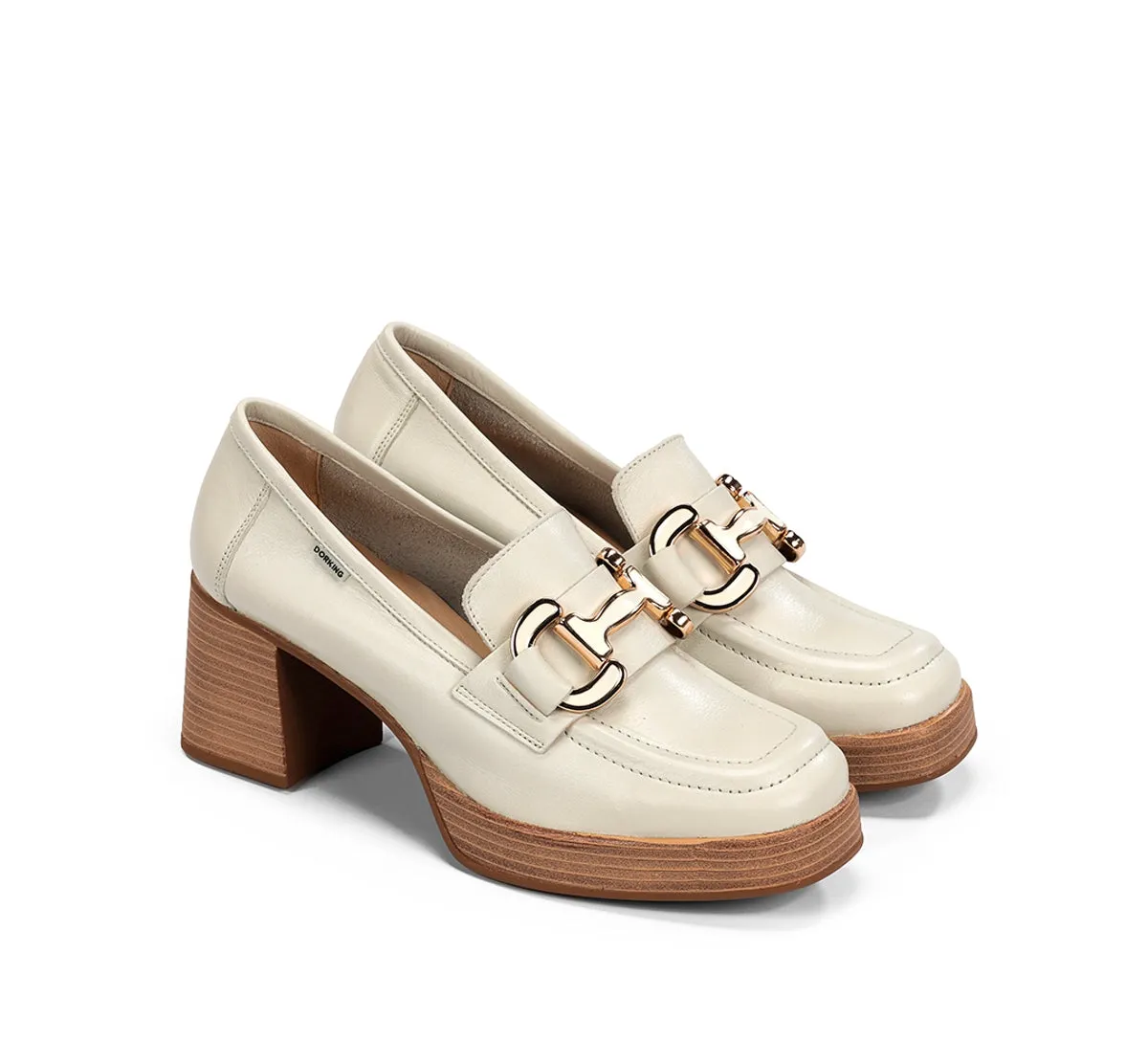 Fluchos Dorking Cristel D9232 mocassino bianco donna zeppa