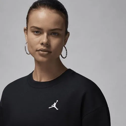 Jordan Brooklyn Fleece felpa donna girocollo nera pile