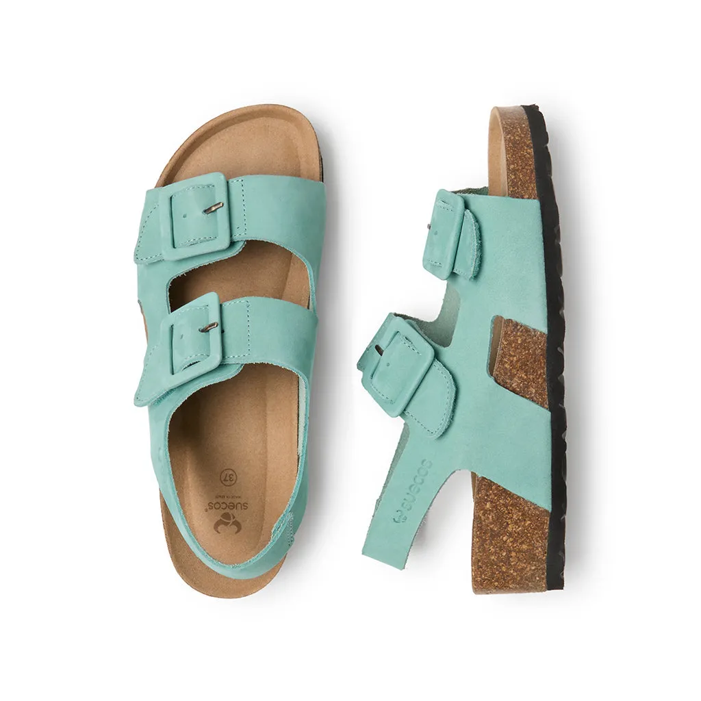 Suecos Sommar sandali donna azzurri zeppa