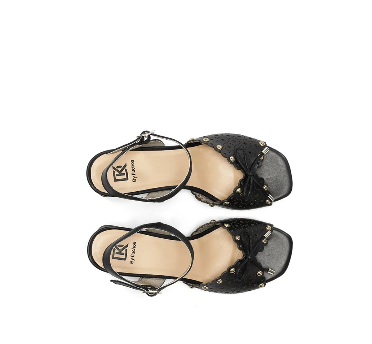 Fluchos LARUS D9457 sandali donna neri tacco largo