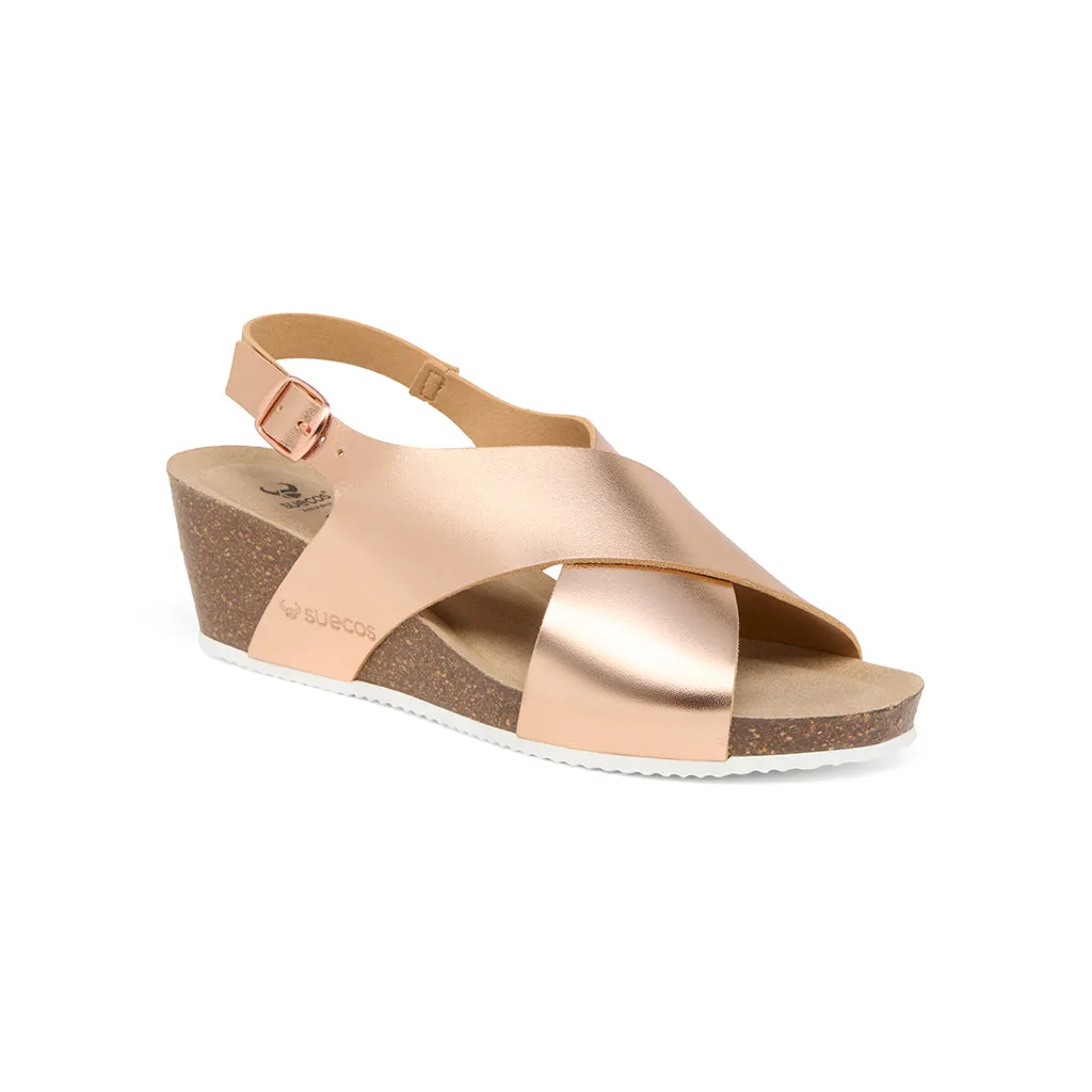 Suecos Ros Soft Sandali Zeppa Champagne
