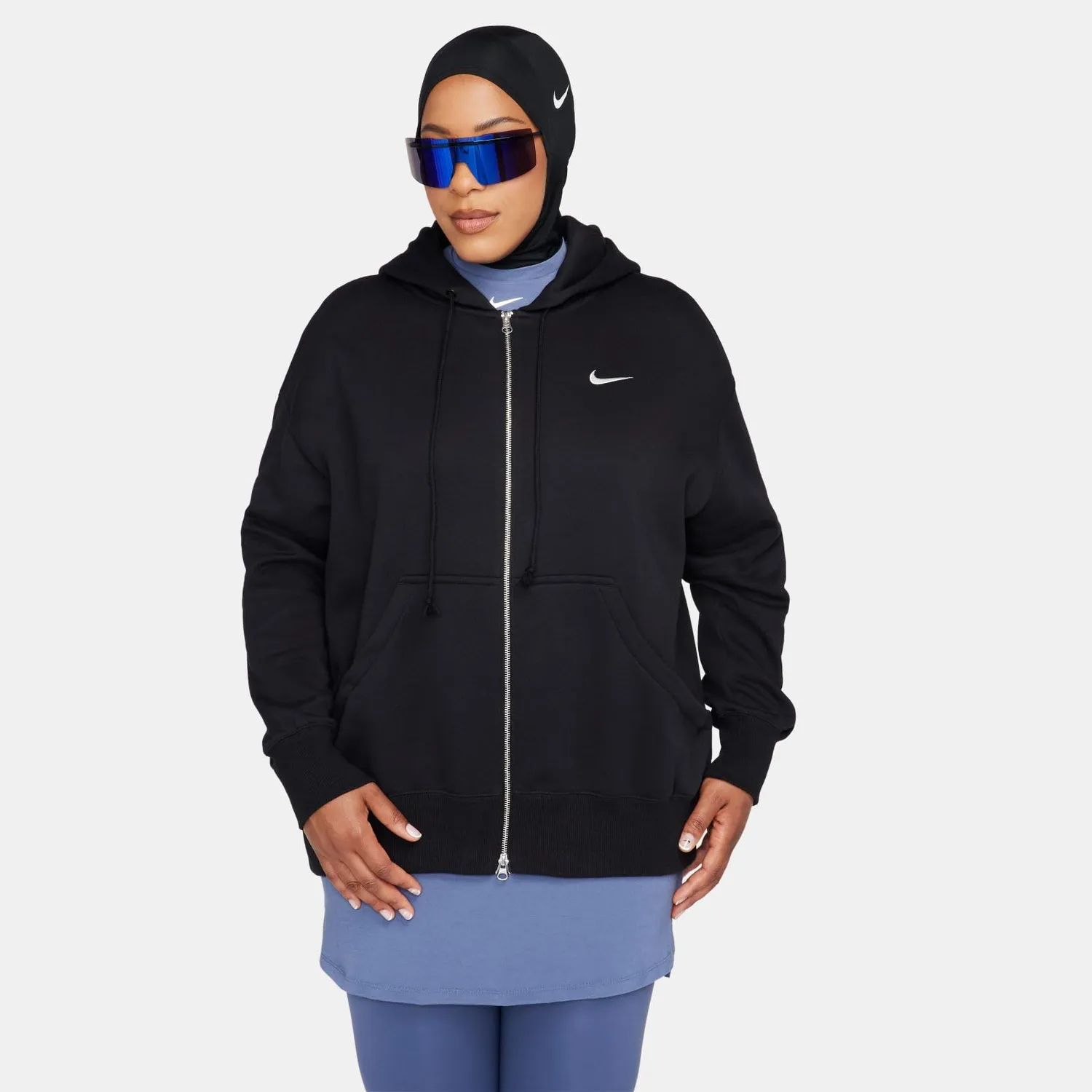 Nike Phoenix Fleece Felpa Zip Donna S Nero Sail