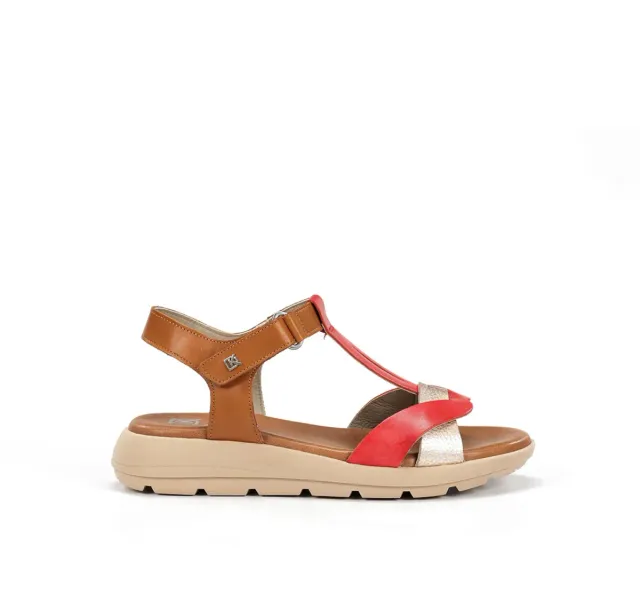Dorking Gandia D9466 sandali donna rossi fibbia