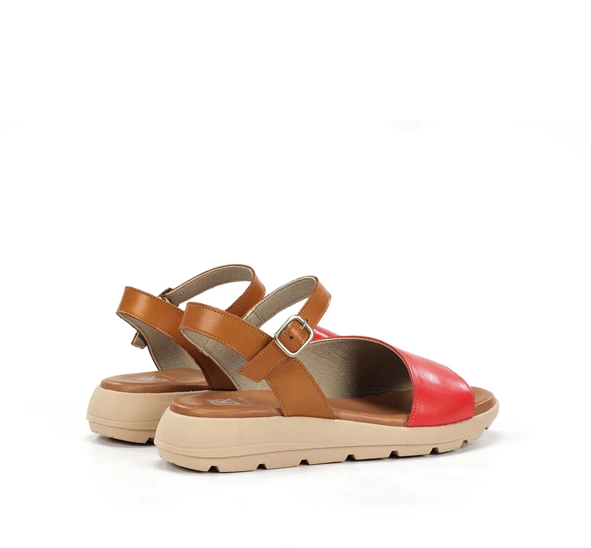 Dorking Gandia D9463 sandali donna rosso fibbia