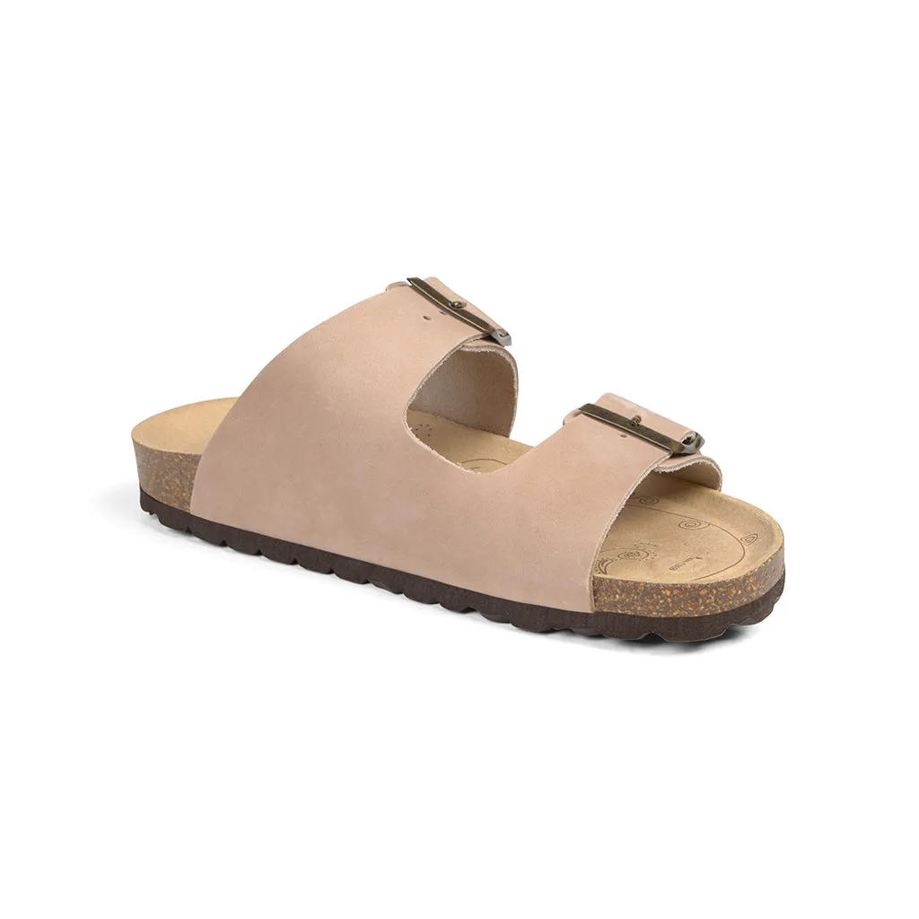 Suecos Bris sandali donna latte suola piatta