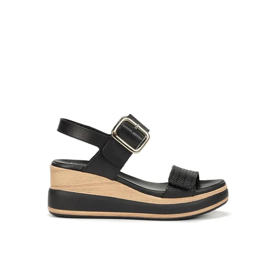 Dorking Prince D9642 Sandali Donna Neri con Zeppa