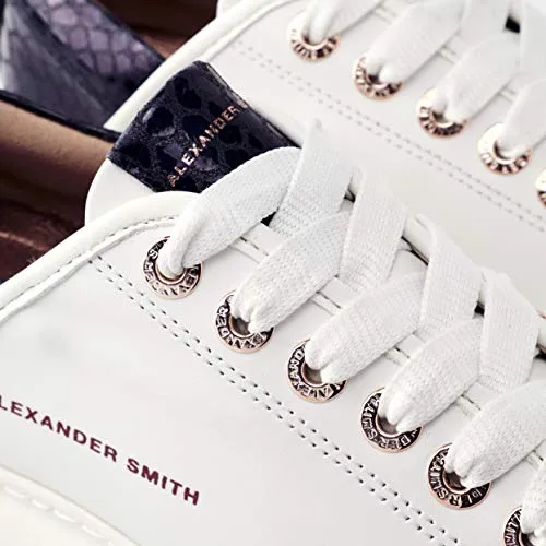 Alexander Smith Wembley White Black sneakers donna pelle pitone