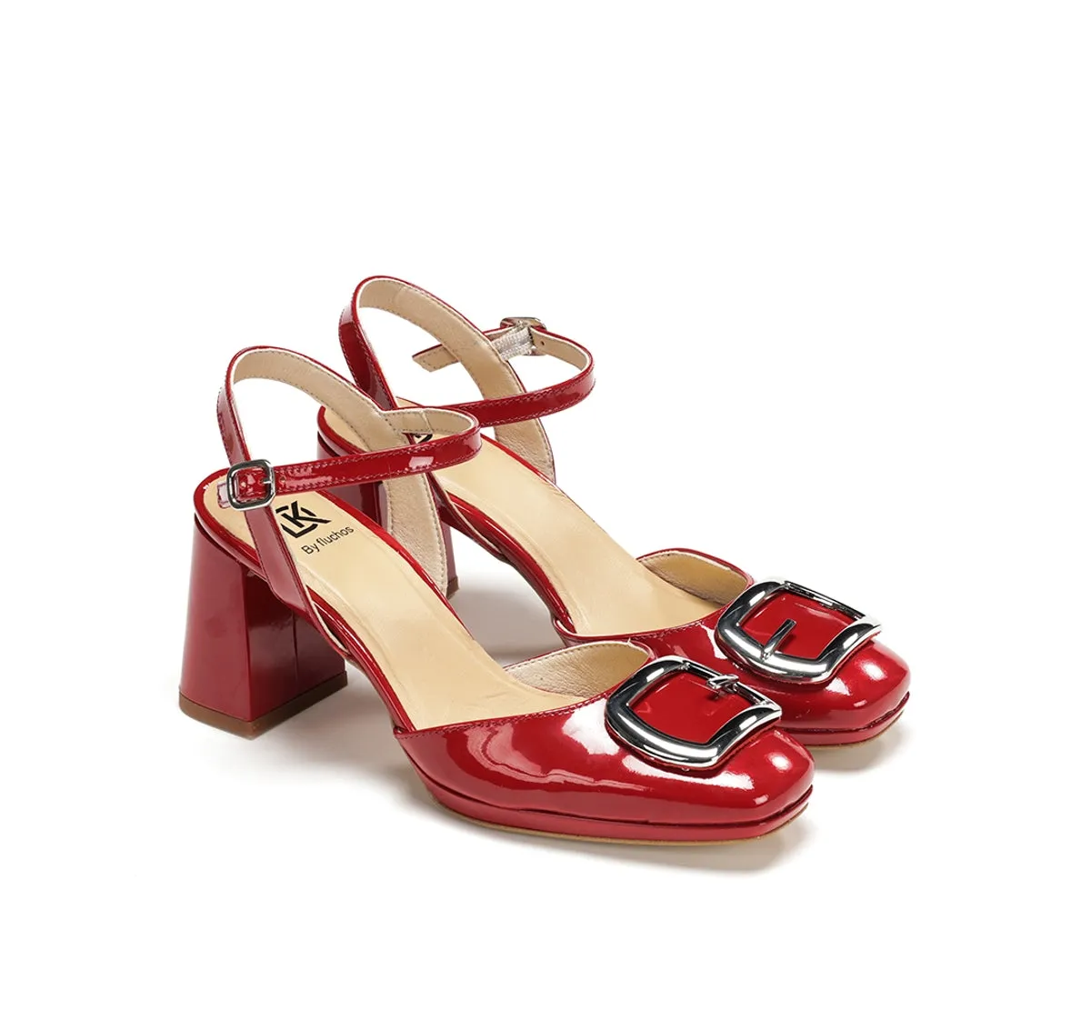 Fluchos Karla D9264 sandalo rosso tacco trapezio