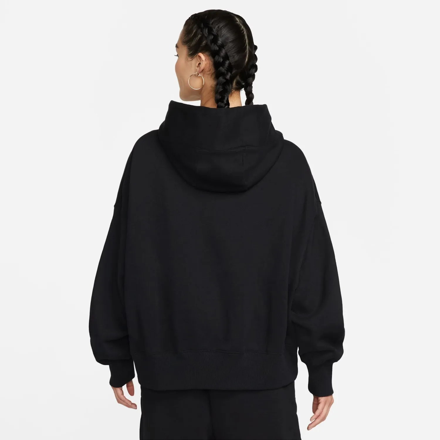 Nike Phoenix Fleece felpa cappuccio donna L nera