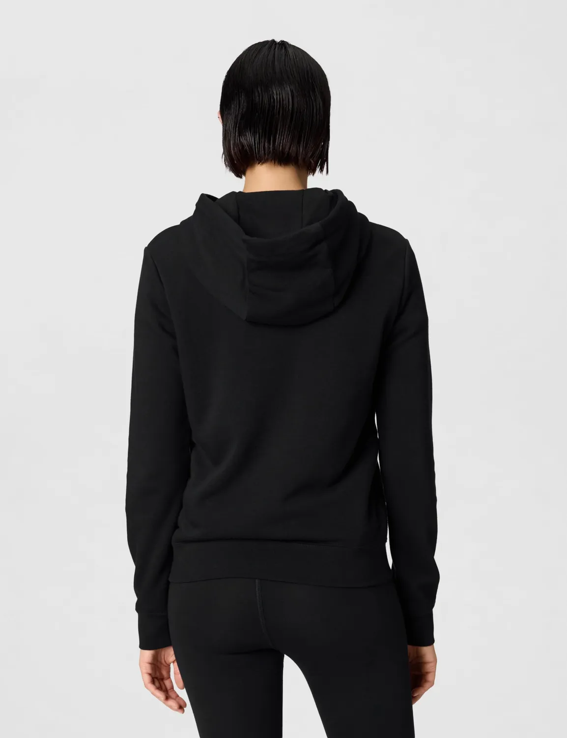 Nike Club Fleece Std Po Hdy felpa cappuccio donna Black White