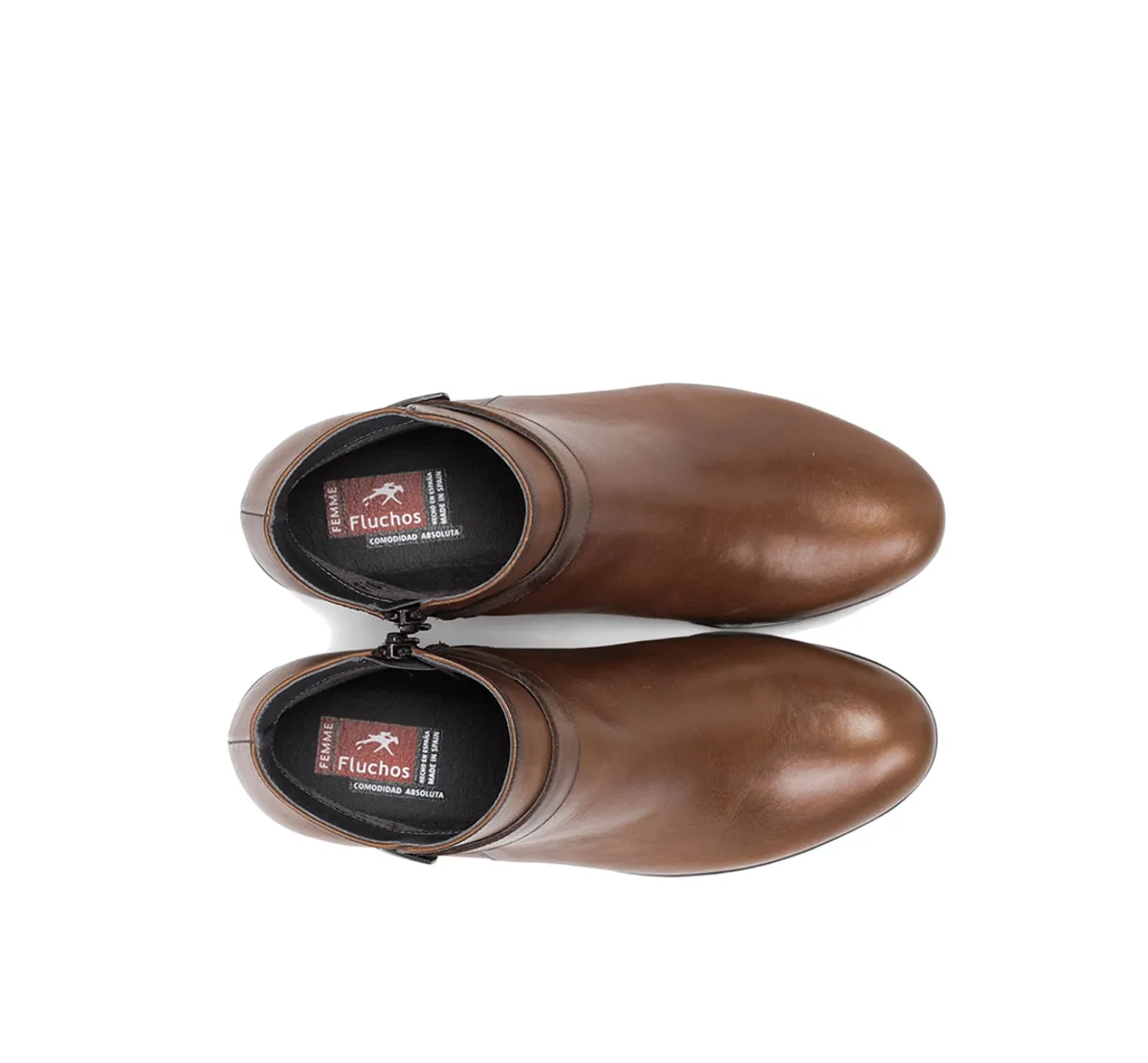 Fluchos Charis F0937 tronchetti donna marroni tacco medio