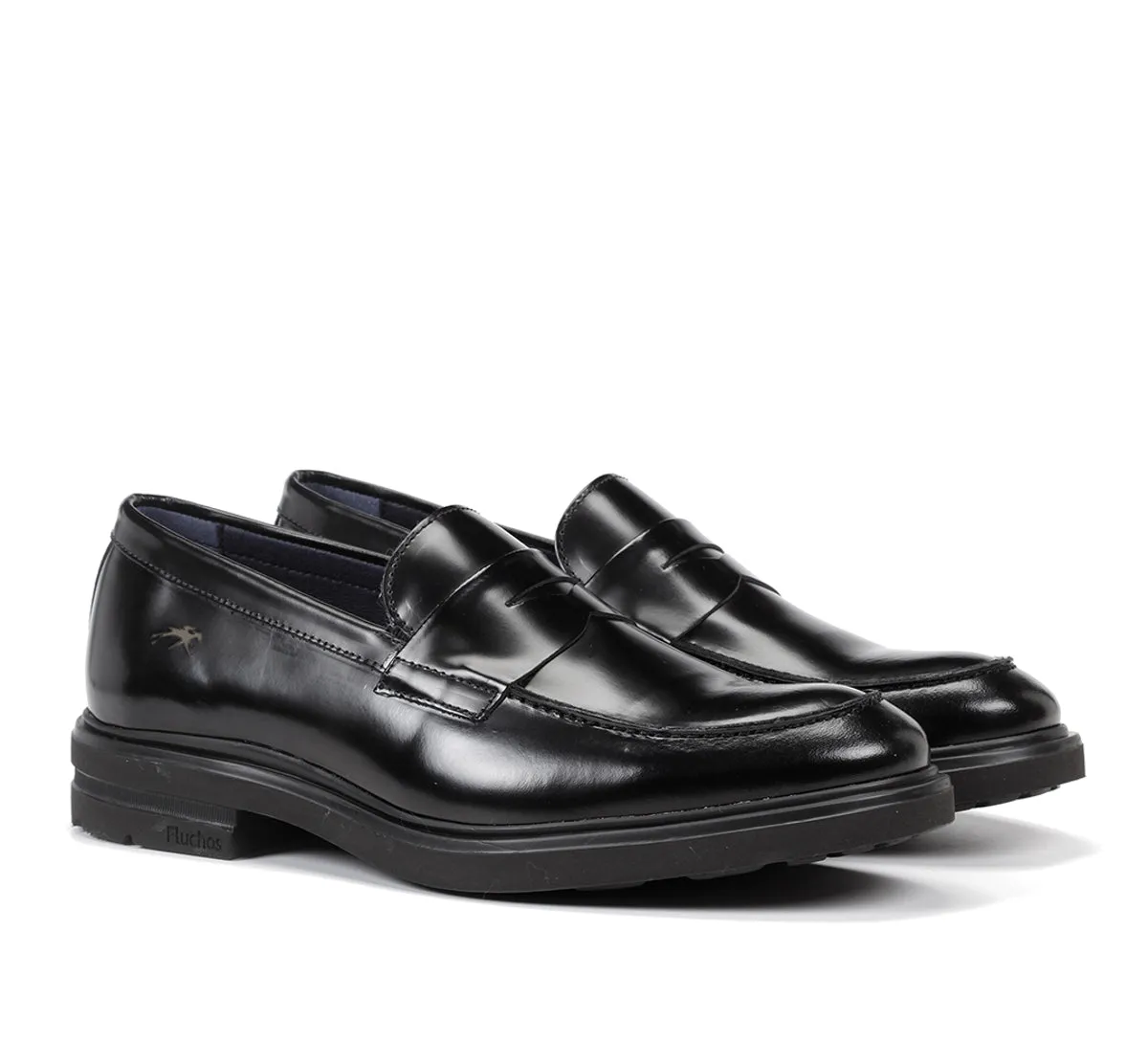 Fluchos Belgas F0633 Mocassini Uomo Neri Pelle