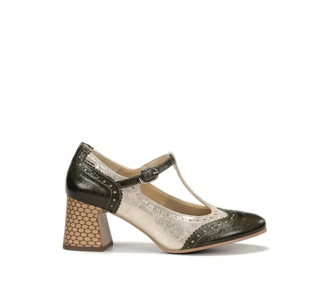 Dorking Daci D9677 scarpa donna verde tacco geometrico