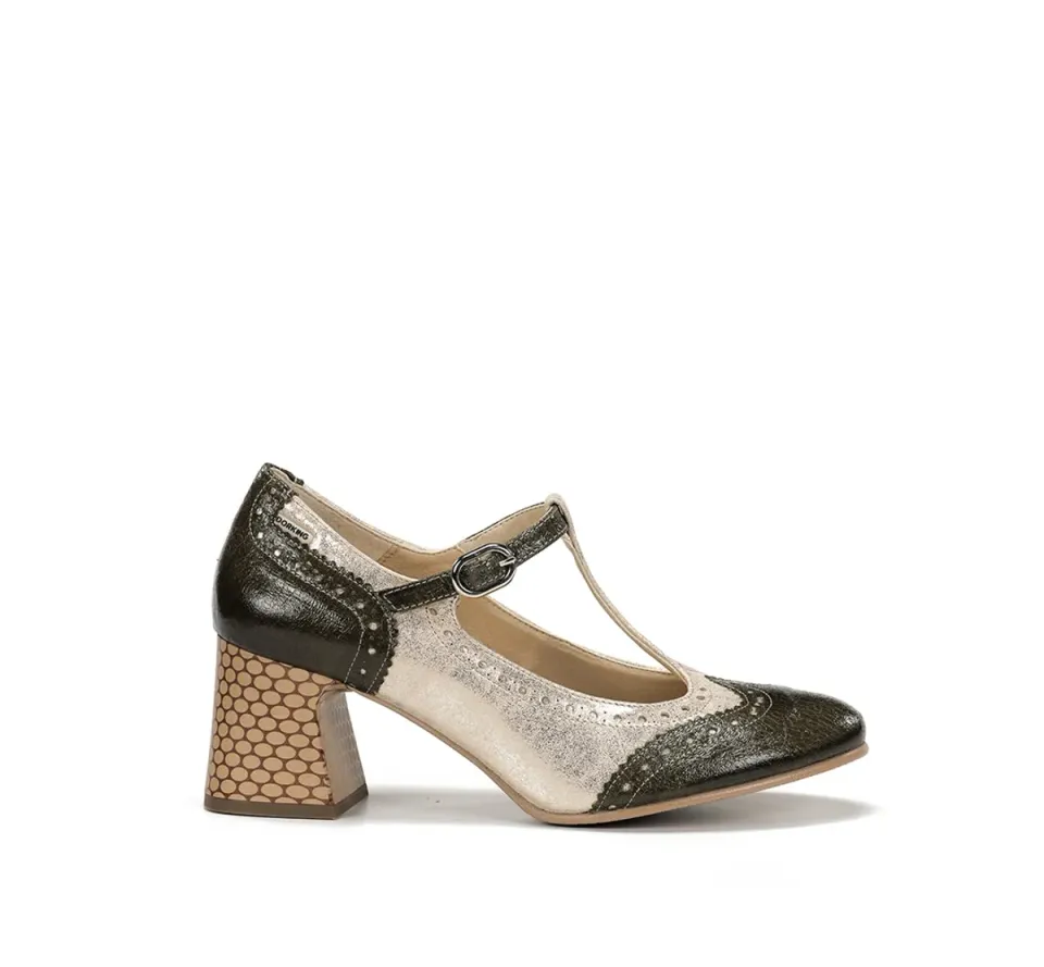 Dorking Daci D9677 scarpa donna verde tacco geometrico