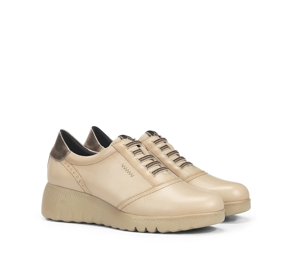 Fluchos Live F2096 sneakers taupe zeppa donna