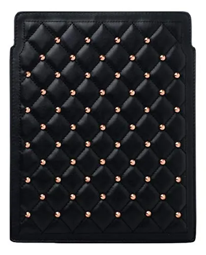 Alexander Smith Borchie custodia tablet iPad nera 19,5x25 pelle