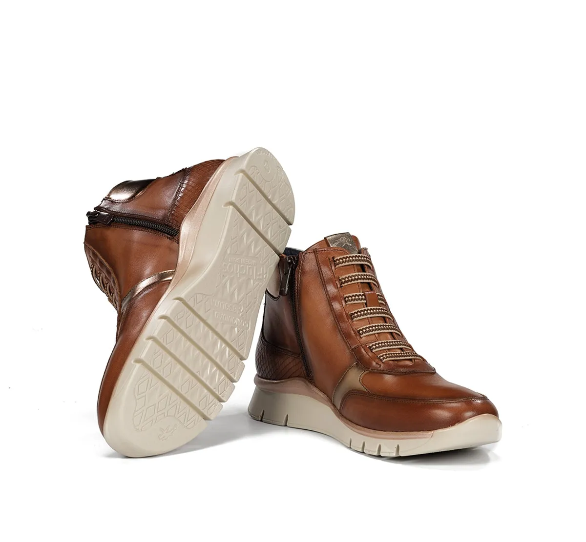 Fluchos Union F2077 stivaletti marrone donna larghi