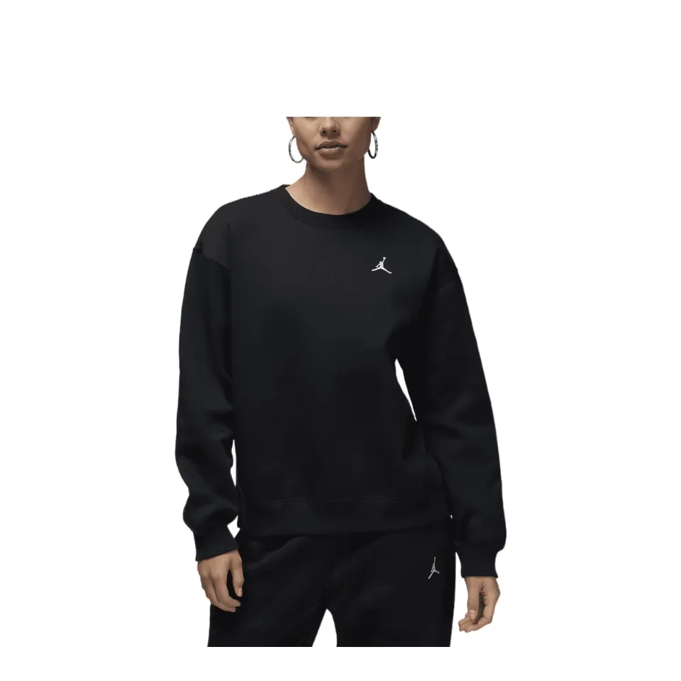 Jordan Brooklyn Fleece felpa donna girocollo nera pile