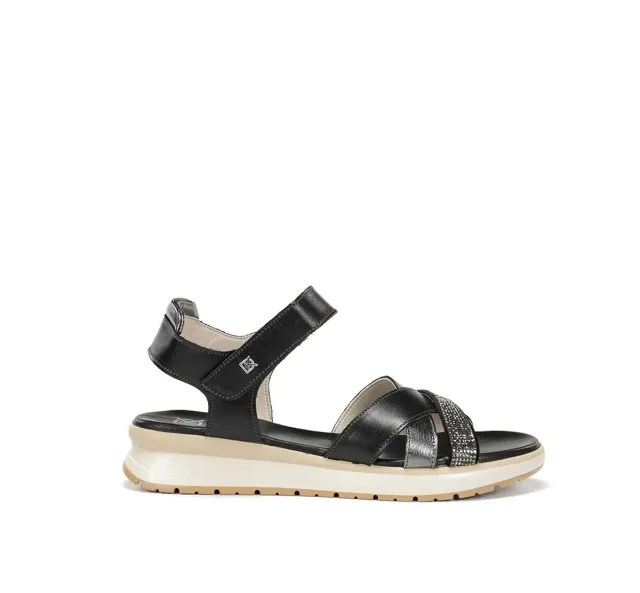 Fluchos Ter D9728 sandali donna neri sportivi