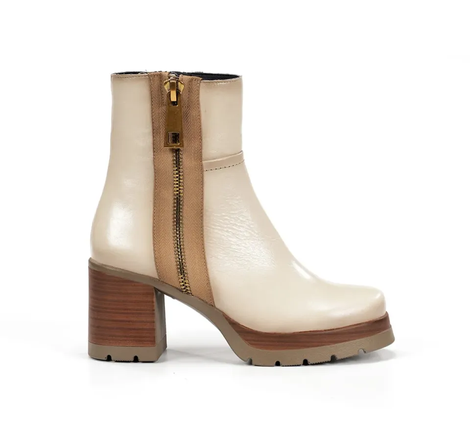 Fluchos Safe D9413 stivaletti donna taupe tacco legno