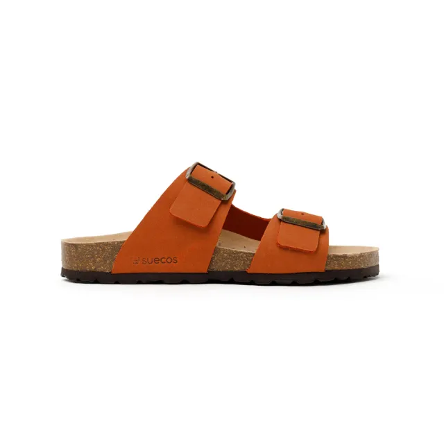 Suecos Bris sandali donna terracotta piani