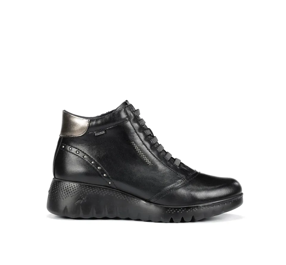 Fluchos Live F2246 Tronchetti Donna Neri con Zeppa