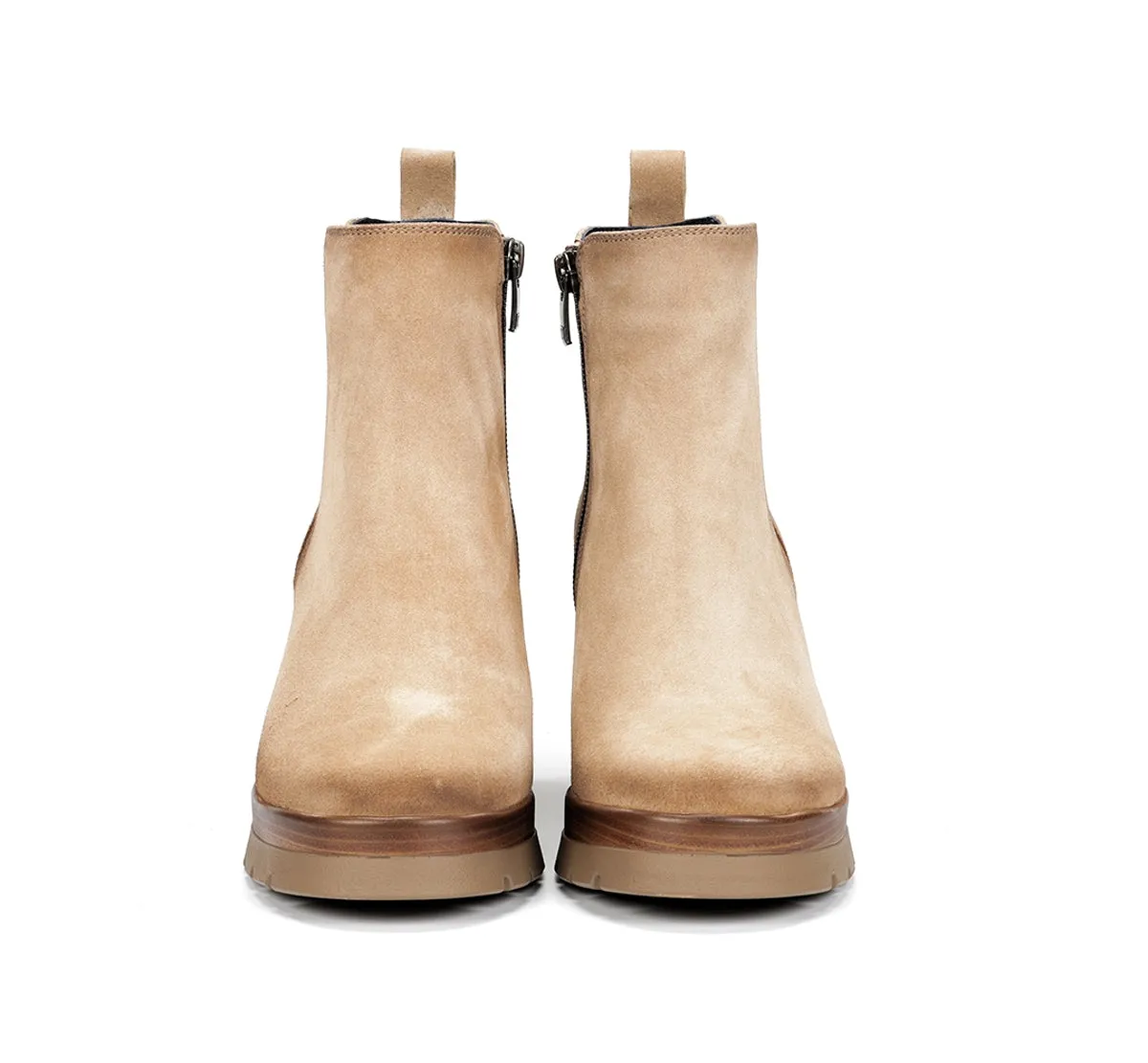 Fluchos Dorking Safe D9414 stivaletti donna taupe tacco legno